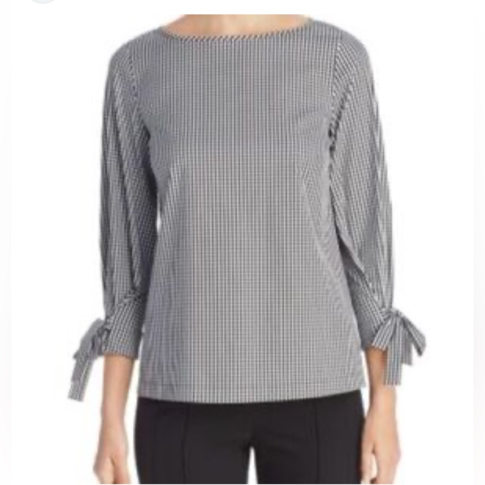 NEW- Ivanka Trump Black and White Gingham Blouse